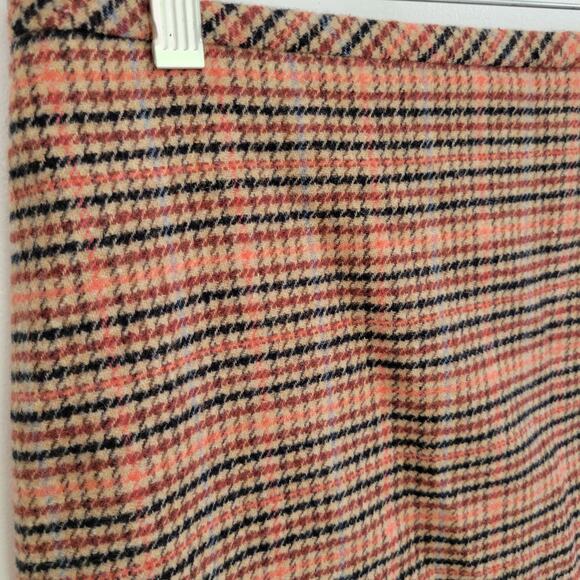 Talbots Recycled Wool Skirt Pink Plaid A-Line Fall Winter Women 10 - Picture 8 of 12
